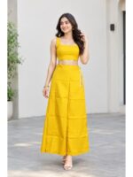 Cotton Petticoat / In-Skirt ,Overlocked 7 Part - Yellow