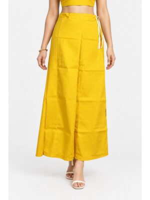Cotton Petticoat / In-Skirt ,Overlocked 7 Part - Yellow