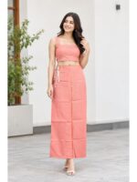 W-IS-569-02-PK-100CM_detail Cotton Petticoat / In-Skirt ,Overlocked 7 Part - Pink