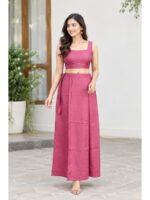 Cotton Petticoat / In-Skirt ,Overlocked 8 Part - Dust Pink
