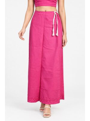 Cotton Petticoat / In-Skirt ,Overlocked 7 Part - Pink