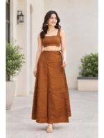 Cotton Petticoat / In-Skirt ,Overlocked 7 Part - Brown