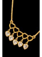W-JW-621-03-OL-16-b. Women's Gold-Tone Crystal Heart Pendant Necklace