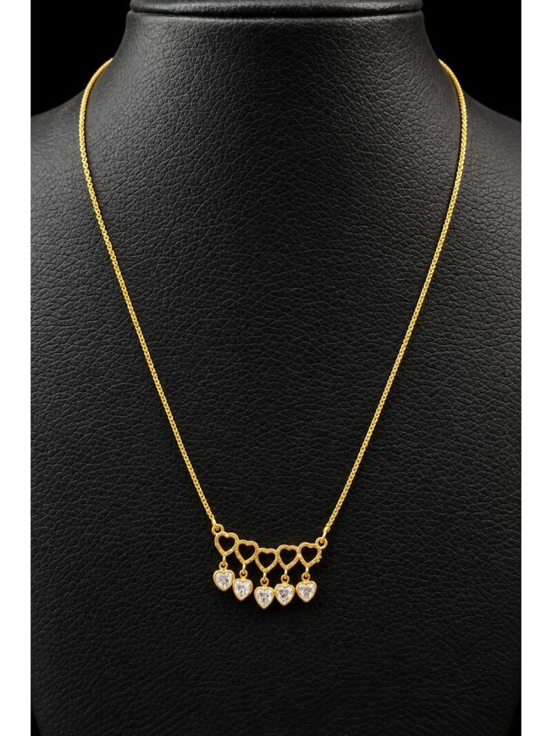 W-JW-621-03-OL-16-f Women's Gold-Tone Crystal Heart Pendant Necklace