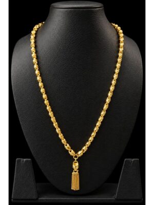 Women's Gold-Tone Floral Link Tassel Chain Necklace