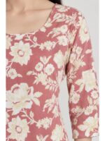 Women's Cotton Floral Printed Straight Kurta – Terracotta