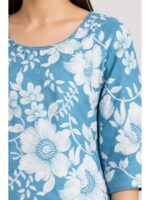 W-KT-643-02-SB-XL_detail Women's Cotton Floral Printed Straight Kurta – Sky Blue