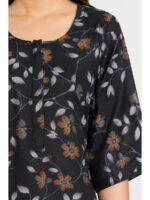 W-NY-563-03-NB-5XL_detail Women's Cotton Blend Floral Print Nighty – Navy Blue