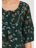 W-NY-563-06-GR-5XL_detail Women's Cotton Blend Floral Print Nighty – Green