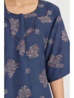 W-NY-563-08-SG-5XL_detail Women's Cotton Blend Floral Print Nighty - Slate Grey