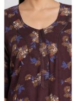 W-NY-563-09-BU-5XL_detail Women's Cotton Blend Floral Print Nighty – Burdundy