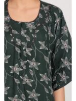 W-NY-563-13-GR-5XL_detail Women's Cotton Blend Floral Print Nighty – Green