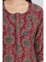 W-NY-563-15-MR-5XL_detail Women's Cotton Blend Floral Print Nighty – Maroon