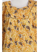 W-NY-564-02-YL-4XL_detail Women’s Cotton Plus-Size Zip Nighty - Yellow