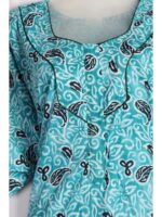 Women’s Cotton Plus-Size Zip Nighty - Turquoise