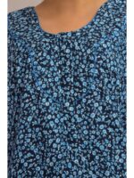 Women’s Cotton Plus-Size Zip Nighty - Navy Blue