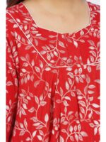 W-NY-564-07-RD-4XL_detail Women’s Cotton Plus-Size Zip Nighty - Red