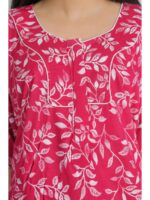W-NY-564-08-RBY-4XL_detail Women’s Cotton Plus-Size Zip Nighty -Raspberry