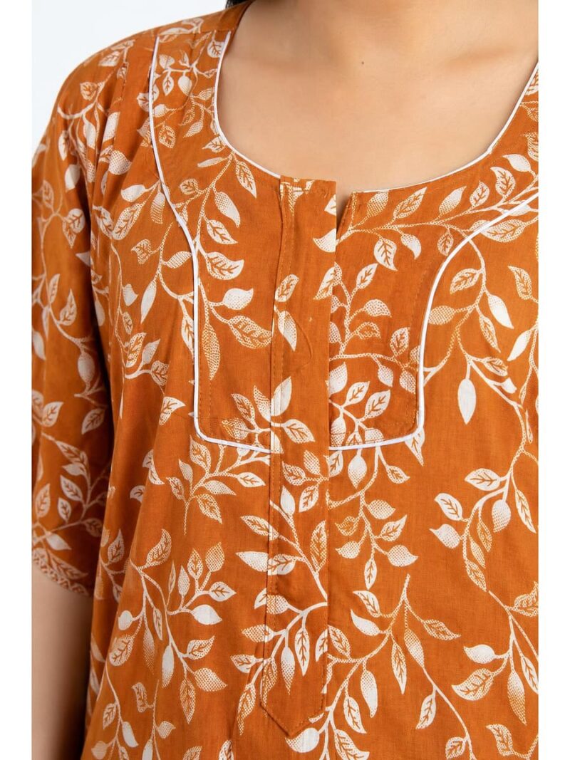 Women’s Cotton Plus-Size Zip Nighty - Amber
