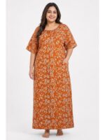 W-NY-564-10-AM-4XL_front Women’s Cotton Plus-Size Zip Nighty - Amber