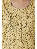 W-NY-564-11-YL-4XL_detail Women’s Cotton Plus-Size Zip Nighty -Yellow