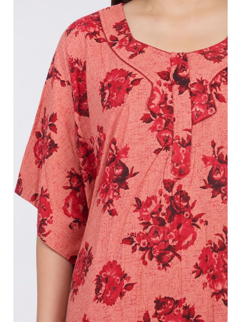 Women’s Cotton Plus-Size Zip Nighty -Dust Pink