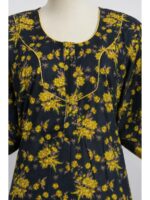 W-NY-564-13-NB-4XL_detail Women’s Cotton Plus-Size Zip Nighty - Navy Blue