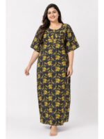 W-NY-564-13-NB-4XL_front Women’s Cotton Plus-Size Zip Nighty - Navy Blue