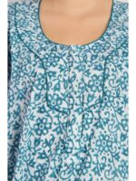W-NY-564-15-TQ-4XL_detail Women’s Cotton Plus-Size Zip Nighty - Turquoise