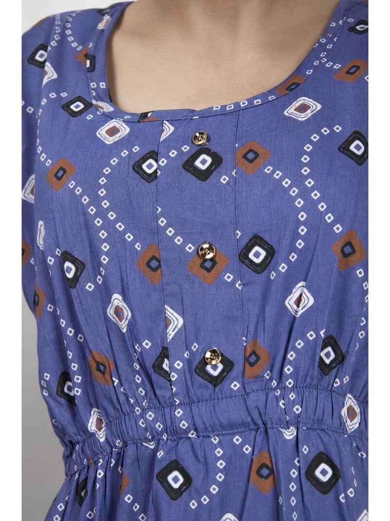 Women's Cotton Printed Frock Nighty – Lavender