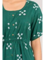 Women's Cotton Printed Frock Nighty – Forest Green