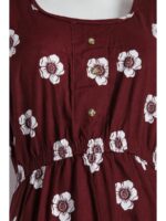 W-NY-566-01-MR-XXL_detail Women's Cotton Printed Frock Nighty - Maroon