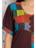 W-NY-567-03-MR-XXL_detail Women's Cotton Checked Frock Nighty – Multicolor