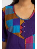 W-NY-567-05-PP-XXL_detail Women's Cotton Checked Frock Nighty – Multicolor