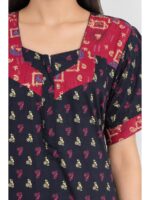 Women's Cotton Full-Length Frock Nighty - Navy Blue