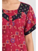 W-NY-568-02-CRS-XXL_detail Women's Cotton Full-Length Frock Nighty - Cerise