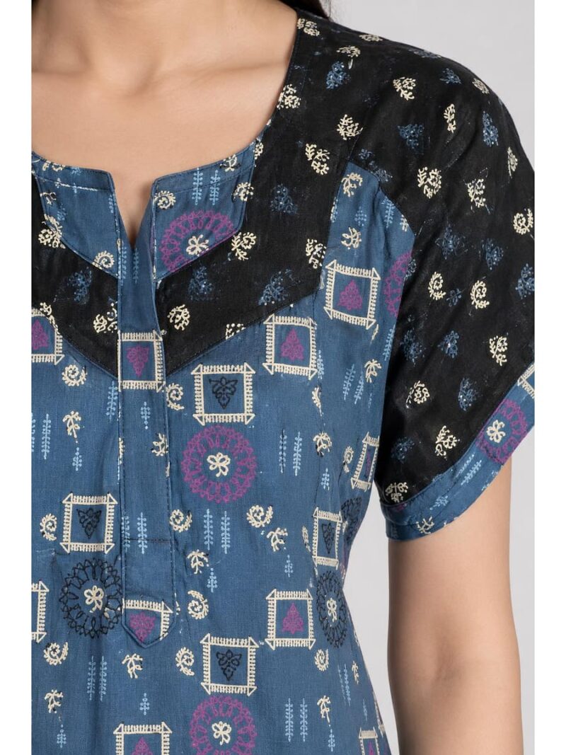 Women's Cotton Full-Length Frock Nighty - Grey