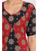 W-NY-575-02-RD-XXL_detail Women's Ajrakh Cotton Printed Frock Nighty – Red