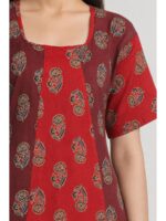 W-NY-575-04-MR-XXL_detail Women's Ajrakh Cotton Printed Frock Nighty – Maroon