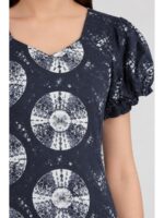 Women's Cotton Frock Nighty - Navy Blue