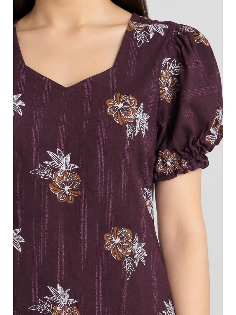 Women's Cotton Frock Nighty - Purple
