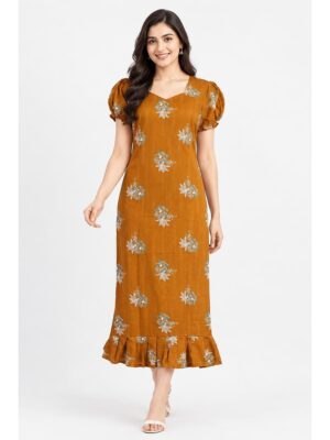 Women's Cotton Frock Nighty - Amber