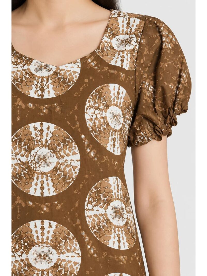 Women's Cotton Frock Nighty - Brown
