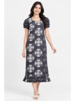 Women's Cotton Frock Nighty - Grey