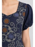 Women's Cotton Frock Nighty - Navy Blue