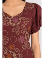 Women's Cotton Frock Nighty - Maroon