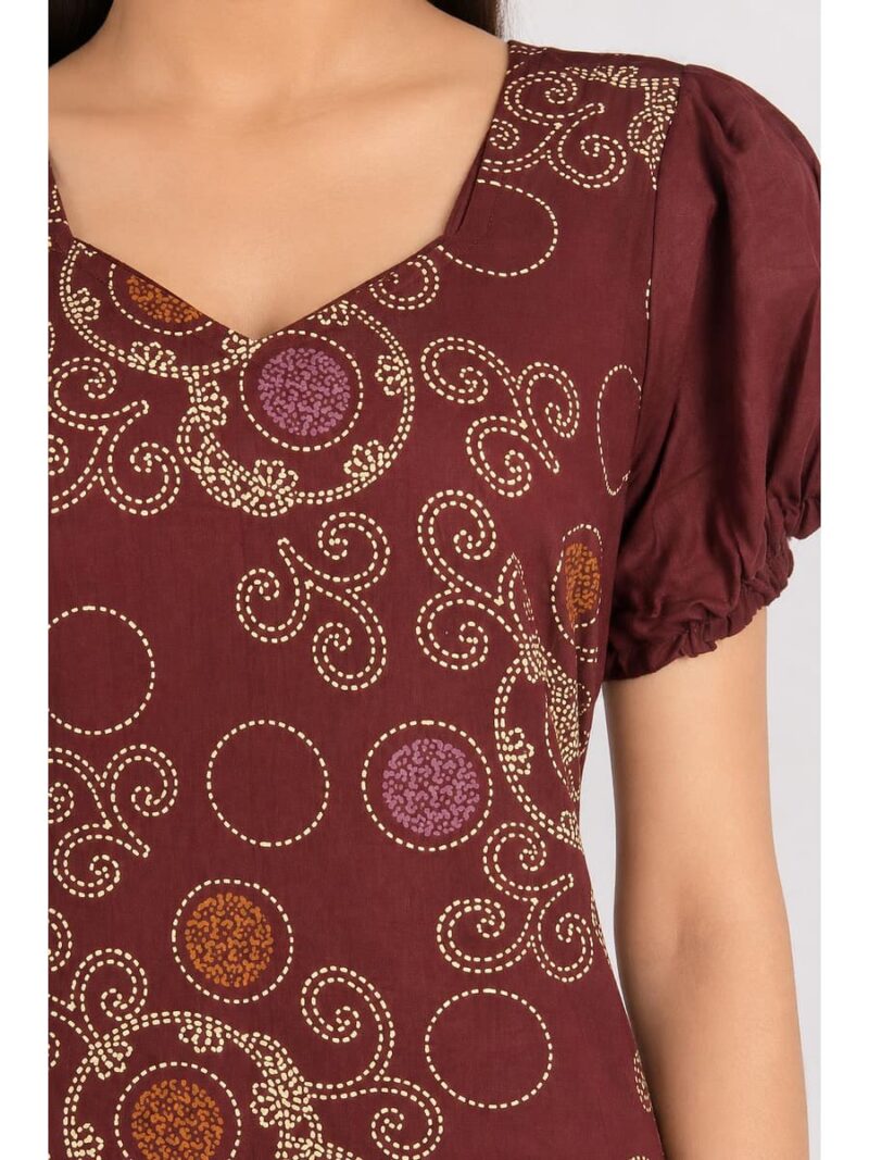 Women's Cotton Frock Nighty - Maroon