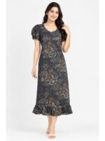 W-NY-576-10-GY-M_front Women's Cotton Frock Nighty - Grey