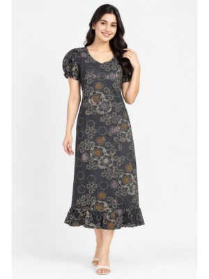 Women's Cotton Frock Nighty - Grey