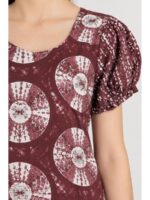 W-NY-576-15-MR-M_detail Women's Cotton Frock Nighty - Maroon
